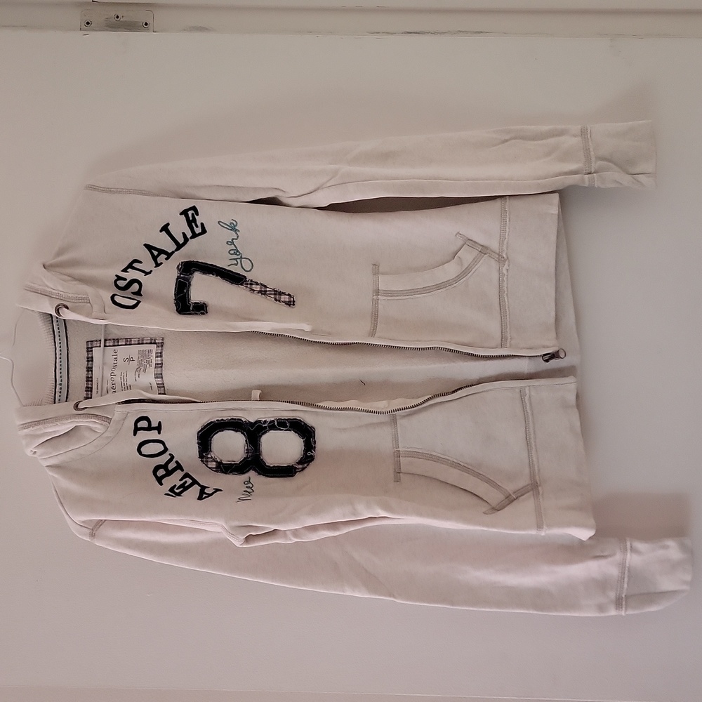 Light gray Aeropostale zip up hoodie